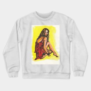 Lady in red Crewneck Sweatshirt